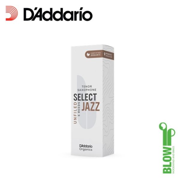 D Addario Organic Select Jazz Unfiled Tenor Sax Reeds Box Of